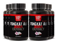 Longjack Tongkat Ali 200: 1 Premium Extract - Natural Testosterone Booster (6 Bottles 360 Capsules)