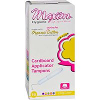 Maxim Hygiene Organic Cotton Cardboard Applicator Tampons Regular - 16 Tampons (Pack of 2)