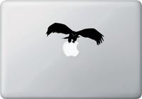 Yadda-Yadda Design Co. Bird of Prey Catching - D1 - MacBook or Laptop Decal - Copyright 2015 (5.25" w x 2" h) (Black)