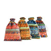 SumDirect 20 Pcs 5x7 Inch Mixed Color Egyptian Ethnic Style Drawstring Jewelry Coin Pouches, Small Cloth Cotton Bags for Candy Wedding Party Valentine Favors