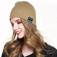 Bluetooth Beanie Hat Rechargeable Music Knit Cap Wireless Stereo Speakers NX1013 (Brown)