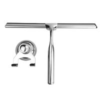 Restarty Stainless Steel Glass Window Wiper Shower Squeegee Mirror Cleaning with Sucker Hook Holder