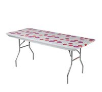 Kwik-Covers 6' Rectangle Plastic Table Covers 30" x 72", Bundle of 5 (Celebration)