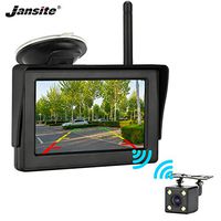 Wireless 4.3'' Monitor Backup Camera Kit IP68 Waterproof Rear View Reversing Camera for Car/SUV/Minivan/Pickups/Smaller Truck Night Vision Guide Lines ON/Off