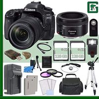 Canon EOS 80D DSLR Camera with 18-135mm Lens + Canon EF 50mm f/1.8 STM Lens Green's Camera Bundle 8