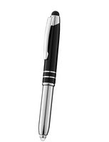 SyPen Stylus Pen for Touchscreen Devices, Tablets, iPads, iPhones, Multi-Function Capacitive Pen With LED Flashlight, Ballpoint Ink Pen, 3-In-1 Metal Pen, 1PK, Black
