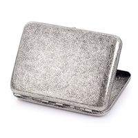 Pure Copper Metal Cigarette Case Holder Box Holds 16 Cigarettes (Silver Grey)