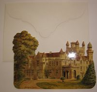 Victorian Charms Die Cut Note Cards, Balmoral Castle; Set of 4 Notecards/Envelopes