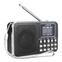 Black Portable Mini Multifunctional LED Display Digital Media Speaker with AM/FM Radio USB TF Slot