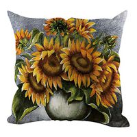Kuhxz Trendy Sunflower Short Plush Pillowcase Sofa Cushion Set Home Decor for Healthier Life 18"x18" /45cmx45cm