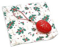 Holiday Christmas Theme Cleaning Cloth, Christmas Egg with Cloth (Red)