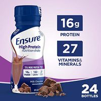Ensure High Protein Nutritional Shake with 16g of High-Quality Protein, Ready-to-Drink Meal Replacement Shakes, Low Fat, Milk Chocolate, 8 fl oz, 24 Count