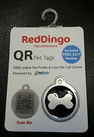 PetHub Digital ID RED Dingo Dog TAG PET Puppy Smartphone Collar QR Code 24/7 PET Recovery System Free (Black Bone Large)