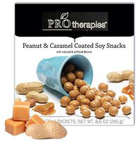 Caramel and Peanut Covered Soy Snacks - Keto Friendly High Protein Soy Snax (15g Protein) 7 Servings/Pack