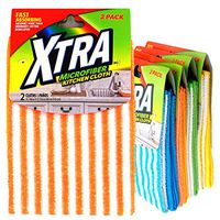 Xtra Microfiber Cloth 2Ct 15.75"x19.69 Package May Vary) Pack of 4 (8pcs in Total)