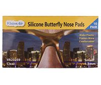 Adhesive Anti-Slip Silicone Butterfly Nose Pads for Glasses, Sunglasses, and Eye Wear - Super Sticky Backing (1.3mm Clear - 10 Pair)