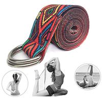 lcocol 185CM Yoga Stretch Strap,D-Ring Gym Adjustable Waist Sport Yoga Stretch Strap