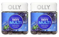 Olly Perfect Mens Multivitamin Gummy Supplement, with Lycopene & Zinc;M66 Blackberry Blitz; 90 count (45 Day Supply), 2 Pack