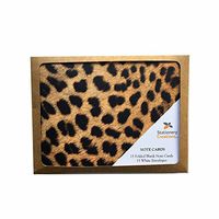 Blank Note Cards - Boxed Set of 15 - Stationery Gift Item - Office Business School Supplies (CHEETAH PRINT)