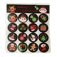 EORTA 480 Pieces Paper Sticker Merry Christmas Badge Round 3 cm Decorative Tags Envelope/Bag Seal Wrapping Sticker for Party, Art Craft, Gift, Card, Bakery Cake Pakaging, Scrapbook