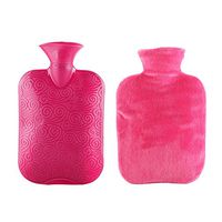 Classic Rubber Transparent Hot Water Bottle 2 Liter with Cover for Pain Relief Cold Therapy #35