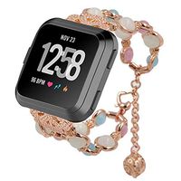 Lyperkin Compatible with Fitbit Versa Bands, Fashion Mental Strap with Night Luminous Replacement Wristband Accessories Compatible with Fitbit Versa Smart Watch C-21