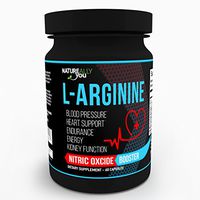 NATUREALLY YOU© - L-Arginine (60 Capsules) - Nitric Oxcide Booster * - Helps with Blood Pressure, Heart, Endurance, Energy, Kidney Function*