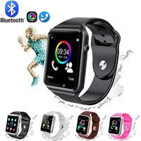 GL Smart Watch,Bluetooth Smart Watch Touch Screen Sport Smart Wrist Watch, Fitness Tracker Camera Pedometer SIM TF Card Slot Compatible Samsung Android iPhone iOS Kids Women Me (Black)
