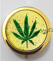 BlackKey Multicolor Marijuana Weed Leaf 3-Compartment Decorative Pocket Gift Box Case Organizer for Pill, Color 2-330