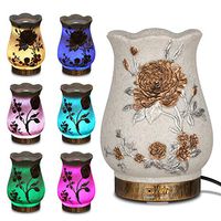 Sheoolor Essential Oil Diffuser, 200ml Natural Sandstone Cool Mist Humidifier, Aromatherapy Diffuser with Waterless Auto Shut-Off, Quiet Vintage 7 Colors LED Lights Changing for Home, Office, Yoga