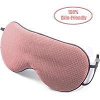 Sleep Mask for Women and Men, Eye Mask for Sleeping with Adjustable Strap, Night Blindfold Eyeshade 100% Blackout, Super Soft and Breathabl Eye Shades for Travel, Naps, Shift Work (Pink/Light Blue)