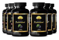 Prostate Health - Pure RESVERATROL Supplement 1200 mg - Pomegranate Vitamins - 6 Bottles 360 Capsules