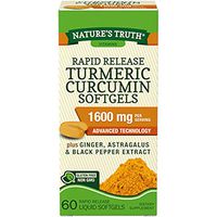 Nature's Truth Rapid Release Turmeric Curcumin Softgels, 1600mg - 60 Liquid Softgels Each (Value Pack of 3)