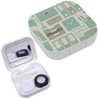 Portable Contact Lens Case Box Travel Kit Mirror + Bottle + Tweezers Container Holder [ Office Related Items ]
