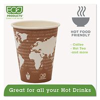 Eco-Products World Art Hot Beverage Cups, 8 Oz, Maroon, Carton Of 1000