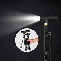 UPANV Crutch Folding Elbow,with LED Light, Aluminum Alloy, Four Folds, Elbow, Forearm Crutch Elbow Crutches Foldable Ultralight Aluminum Assistance Hight