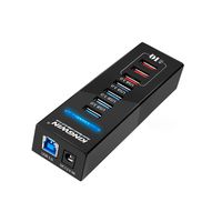 Kingwin 4-Port USB 3.0 Hub and 3 Smart Charging Port 5V 2.4A with DC 12V 5A Power Adapter (KW-HUB-7U3)