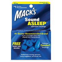 Mack’s Sound Asleep Soft Foam Earplugs, 12 Pair – 32dB High NRR, Comfortable Ear Plugs for Sleeping, Snoring, Travel and Noisy Neighbors