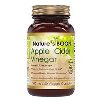 Nature's Boon Premium Quality Apple Cider Vinegar 500 mg, 60 Veggie Capsules (Glass Bottle) -Supports Healthy Digestion -Supports Healthy Weight Management -Natural Cleanser