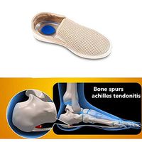 Silicone Height Increase Insole, Gel Heel Cups for Plantar Fasciitis,Bone Spur and Achilles Pain,Shoes Pads (Blue, L)