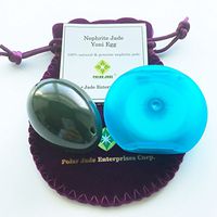 Nephrite Jade Egg, Medium, Drilled, with Unwaxed String and Instructions, for All Levels of Users For Yoni Massage, PC Muscles Trainiing, or as Beautiful Art to Display or Decoration, Genuine Jade
