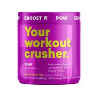 EBOOST Natural |Strength Gain| Non-GMO| Fat Burner| Energy Increasing| No Chemical | Pow Pre-Workout Powder Tub- Berry Melon Fizz (8.4 oz)