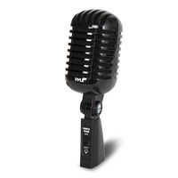 Classic Retro Dynamic Vocal Microphone - Old Vintage Style Unidirectional Cardioid Mic with XLR Cable - Universal Stand Compatible - Live Performance, In Studio Recording - Pyle Pro PDMICR42BK (Black)