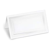 PaperDirect White 38lb Cover Stock Folded Place Cards with White Foil Border, Micro-Perforated, 2" x 3 1/2", 100/Pack, Laser and Inkjet Compatible