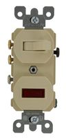 Leviton 5246-I 15A, 120V, Duplex Style 3-Way, Neon Pilot AC Combination Switch, Commercial Grade, Ivory