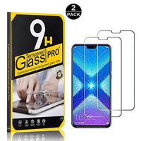 Tempered Glass Screen Protector Compatible with Huawei Honor 8X, UNEXTATI 9H Hardness Screen Protector Film, HD Clear Tempered Glass Film for Huawei Honor 8X, 2 Pack