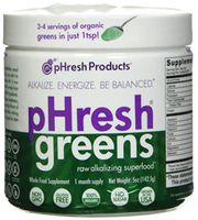 pHresh greens Organic Raw Alkalizing Superfood Greens Powder - 1 Month Supply | Gluten-Free | Natural Enzymes | Raw Nutrients | Approved for Intermittent Fasting and Keto Diets | 5 ounces