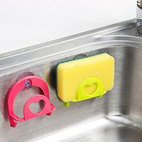 Gotian Cute Sponge Holder Suction Cup Convenient Home Kitchen Holder Tools Gadget Decor ~ Sucker Design, Large Strong Suction ~ Can Storage the Washing Sponge ~ for Bathroom, Toilet, Office