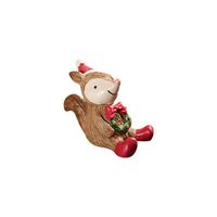 Fheaven Handcrafted Miniature Christmas Decoration,DIY Resin Miniature Christmas Animals Craft Accessory Home Garden Decoration (E)