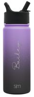 Simple Modern 18 Ounce (Custom) Summit Water Bottles with Straw Lid - Vacuum Insulated Tumbler Double Wall Travel Mug 18/8 Stainless Steel Flask Ombre: Violet Sky